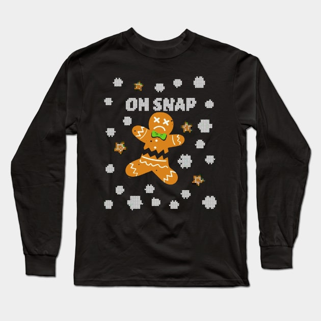 oh snap ugly christmas Long Sleeve T-Shirt by crackdesign